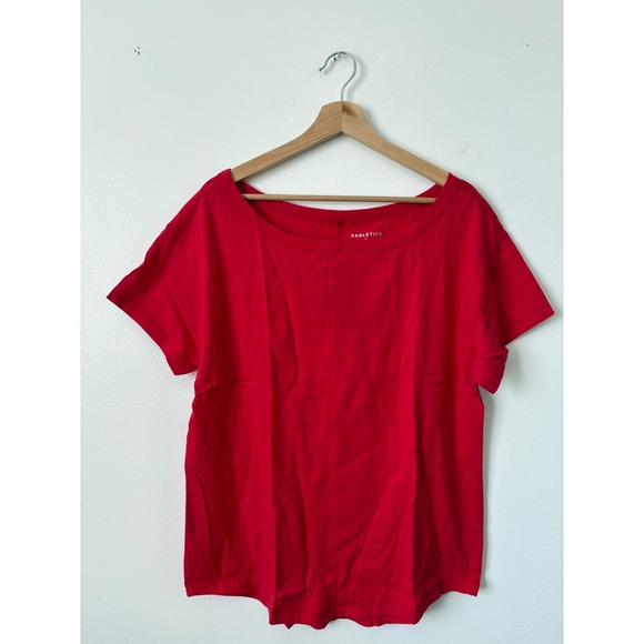 Fabletics 100% Cotton Oversized Women's Tee – Heated Red – Size Small – NWT - Picture 2 of 4